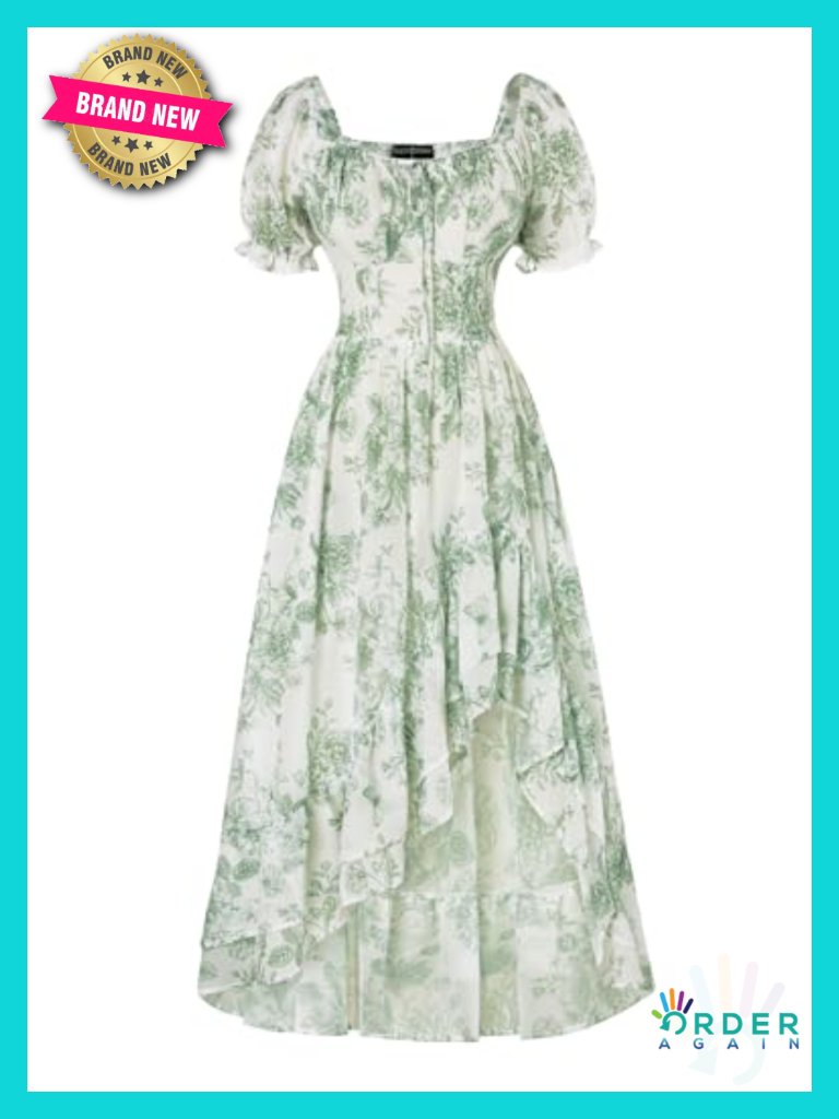 Off Shoulder Corset Sundress Floral Chiffon High Low Wedding Guest